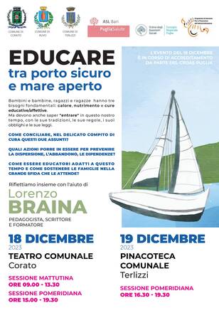 “Educare: tra porto sicuro e mare aperto”: 18 e 19 dicembre due giorni di formazione e riflessione sui temi Del supporto a minori e famiglie a cura dell’Ambito Territoriale