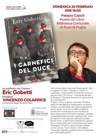 Domenica 25 febbraio presentazione del libro “I carnefici del duce” di Eric Gobetti
