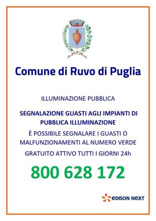 Illuminazione pubblica, attivo il numero verde per segnalazione guasti