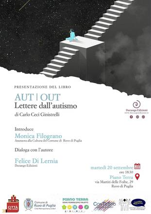 “AUT OUT - lettere dall'autismo”, martedì 20 settembre ore 18.30 presentazione del libro di Carlo Ceci Ginistrelli