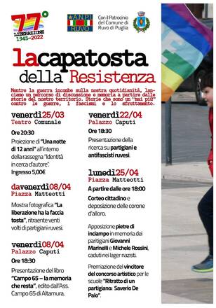 “La capatosta della Resistenza!” Un ciclo di eventi “partigiani” verso il 25 aprile